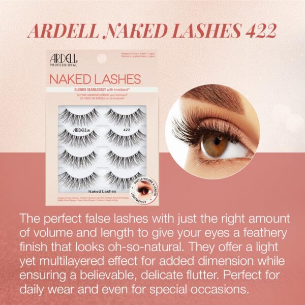 Ardell Naked Lashes 422 Multipack, Natural-looking and Lightweight False Eyelashes, 4-pairs, 1-Pack