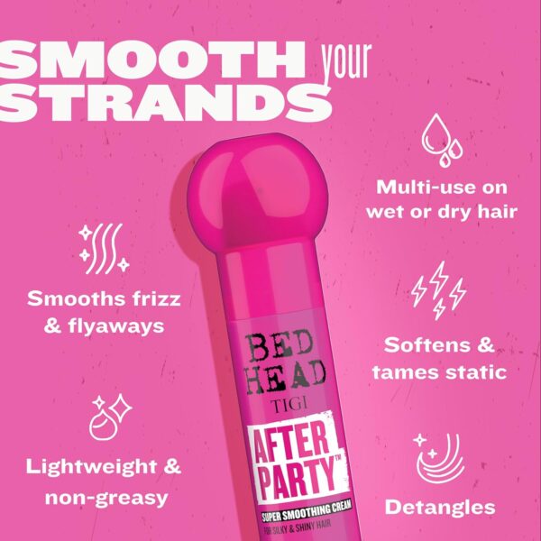 Bed Head by TIGI After Party Super Smoothing Cream – Anti Frizz hair styling product with humidity protection for frizzy, dull or coarse hair, 3.38 fl. oz.​
