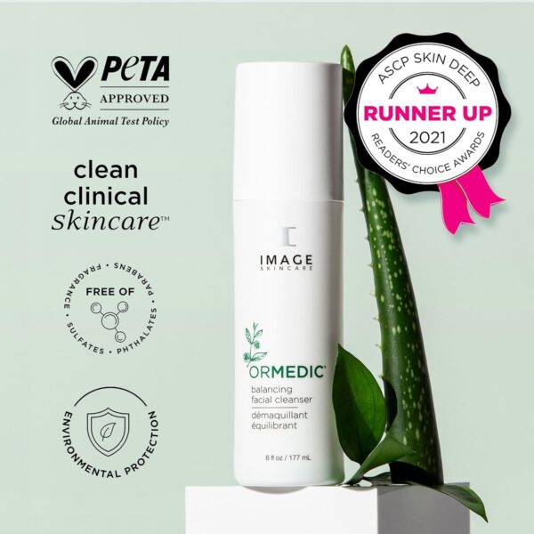 IMAGE Skincare, Ormedic pH Balancing Facial Cleanser, Mild Foaming and Hydrating Face Wash with Aloe Vera