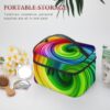 Rainbow Spiral Makeup Bag, Cosmetic Organizer Case Large Portable Capacity Make Up Bags Women Travel Toiletry Bags with Handle And Divider