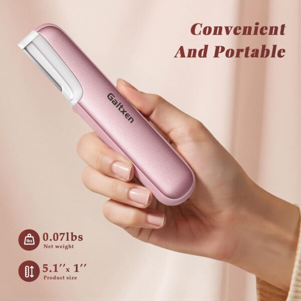 Dermaplaning Tool for Women Pink - Facial Exfoliation & Peach Fuzz Hair Removal with Rechargeable Sonic Edge Technology, 10 Refill Blades