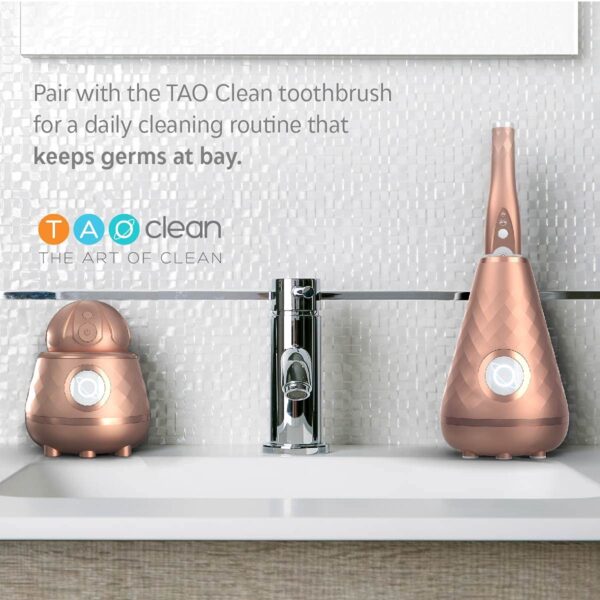 71f3X0SMzL._SL1200_.jpg TAO Clean Ona Diamond Orbital Facial Brush and Cleansing Station, Electric Face Cleansing Brush with Ergonomic Handle, Dual Speed Settings, Rose Gold