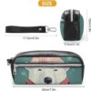 Bear Wearing Hat Pencil Case Large Capacity Leather Pencil Pouch with Zipper, Portable Small Makeup Bag, Office Supplies Organizer for Women Men