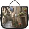 Hanging Toiletry Bag for Women Men Portable Waterproof Makeup Bag Organizer Italian Town Street Travel Toiletry Bag
