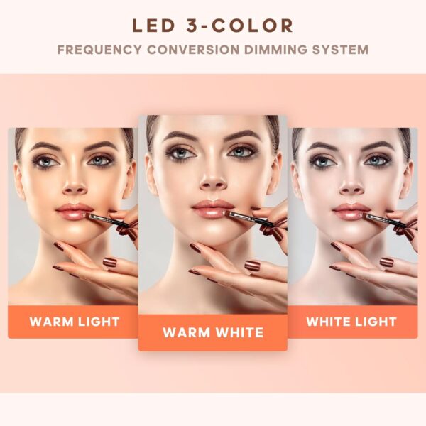 FAHKNS 24'' Aluminum Trolley Makeup Train Case with LED Light Professional Cosmetic Make up Cosmetic Organizer Studio