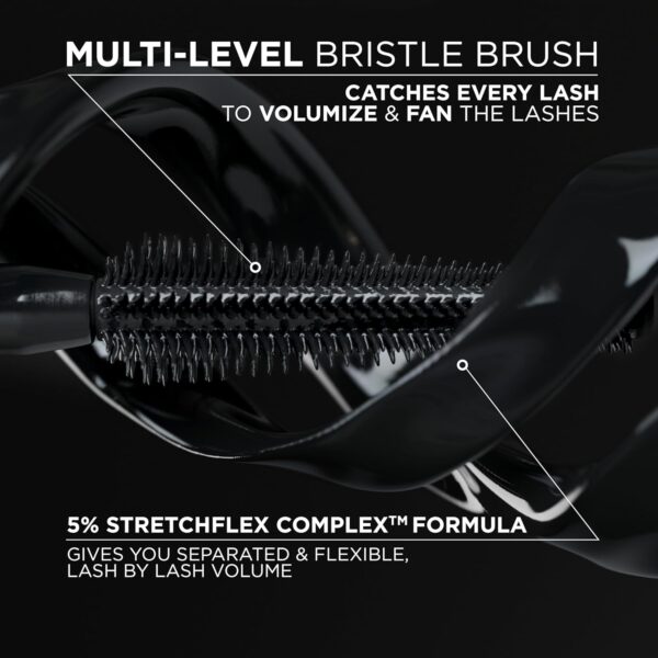 L'Oreal Paris Voluminous Panorama Mascara, Volumizing and Lengthening Mascara, Washable Longwear and Smudge Resistant Make Up, Blackest Black, 0.33 Fl Oz