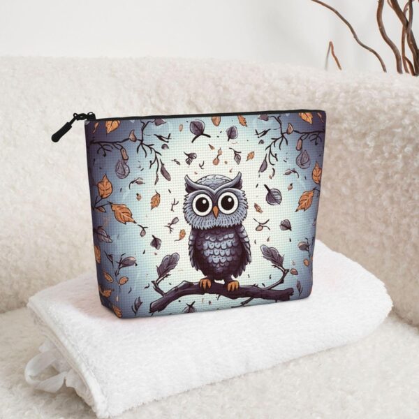 Linen Makeup Bag For Women, Waterproof Travel Cosmetic Organizer Lightweight Zipper Travel Toiletry Bag Organizer Owl Tree Branches Makeup Brushes Storage Bag