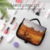 Hanging Toiletry Bag for Women Men Portable Waterproof Makeup Bag Organizer Western Desert Travel Toiletry Bag