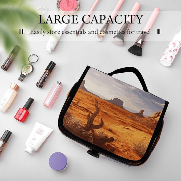 Hanging Toiletry Bag for Women Men Portable Waterproof Makeup Bag Organizer Western Desert Travel Toiletry Bag