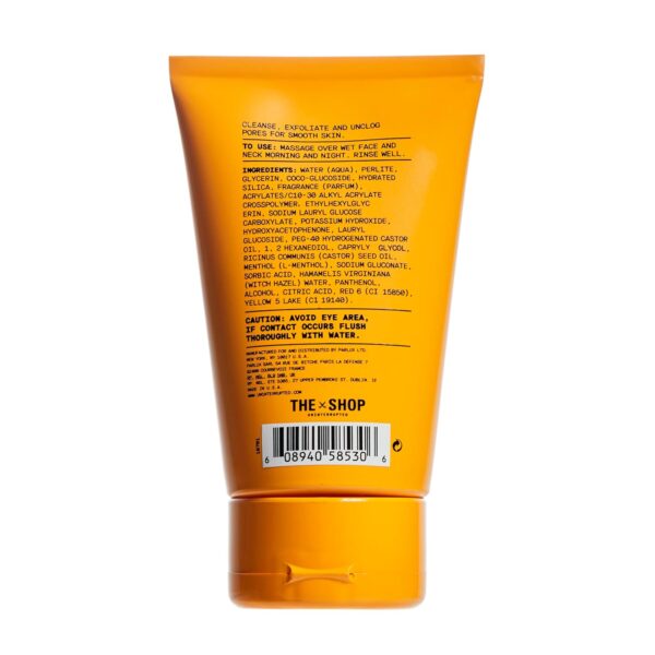 The Shop Men's Daily Exfoliating Face Wash, Gentle Cleanser for All Skin Types, Unclogs Pores, Removes Dirt & Oil, Smoothes Rough & Uneven Texture, Shaving Prep, Refreshing Eucalyptus Scent, 4 Fl Oz