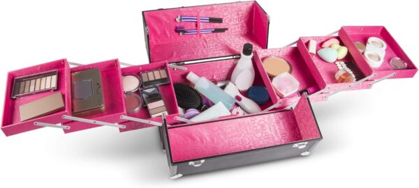 Caboodles Primped & Polished 6 Tray Train Case, Dark Gray, 5.6 Pound