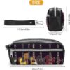 Guitar Collection Pencil Case Large Capacity Leather Pencil Pouch with Zipper, Portable Small Makeup Bag, Office Supplies Organizer for Women Men