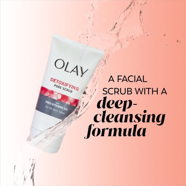 Facial Cleanser by Olay Regenerist, Detoxifying Pore Scrub & Exfoliator, 5 Oz (Pack of 3)