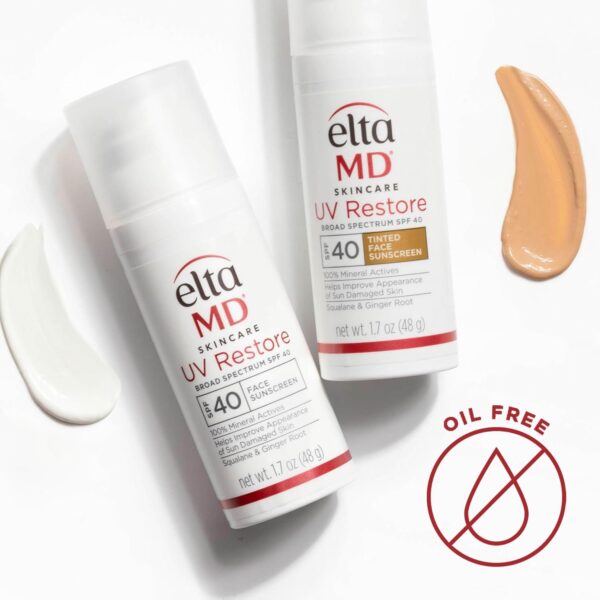 EltaMD UV Restore,Face Sunscreen, SPF 40, Mineral Sunscreen for Sun Damaged Skin Repair, Anti-Aging Zinc Oxide Sunscreen Formula