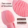 Facial Sonic Cleansing Brush, Rechargeable Waterproof Exfoliating Makeup Remover Massage Electric Cleansing Instrument, Men's and Women's Facial Wash - Pink