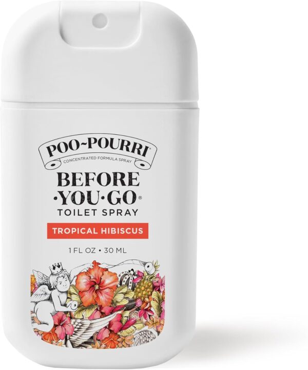 Poo-Pourri Tropical Hibiscus Pocket Before-You-Go Air & Toilet Spray - Instantly Trap Bathroom Odor - Plant Based Ingredients & Essential Oils - Travel Essentials, with Hibiscus Apricot & Citrus Scent