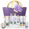 Spa Luxetique Gift Baskets for Women, Spa Gifts for Women - 10pcs Lavender Gift Sets with Body Lotion, Bubble Bath, Relaxing Bath Sets, Mothers Day Gifts for Mom
