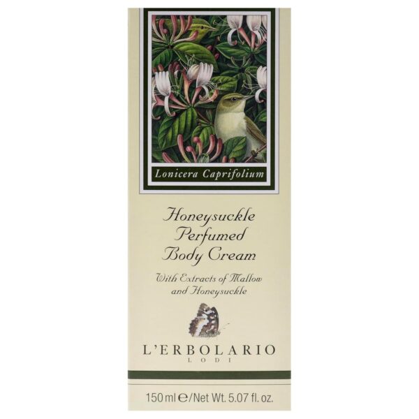 LErbolario Perfumed Body Cream, Honeysuckle, 5.7 oz - Body Lotion - With Extracts of Jojoba Oil - Floral Citrus Scent - Moisturizing - Cruelty-Free