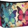 Toiletry Bag for Women Colorful Butterfly Pattern Cosmetic Bag Portable Capacity Travel Makeup Bags with Zipper Lightweight Cute Beauty Makeup Organizer for Traveling, Accessories, Essentials