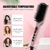 MEGAWISE Pro Ceramic Ionic Hair Straightener Brush for Home Salon | MCH Fast 20s Heating Tech with Auto-Off Safety | Anti-Scald with Universal Dual Voltage | Rotatable Power Cord
