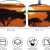 Sunset African Savanna Makeup Bag, Cosmetic Organizer Case Large Portable Capacity Make Up Bags Women Travel Toiletry Bags with Handle And Divider