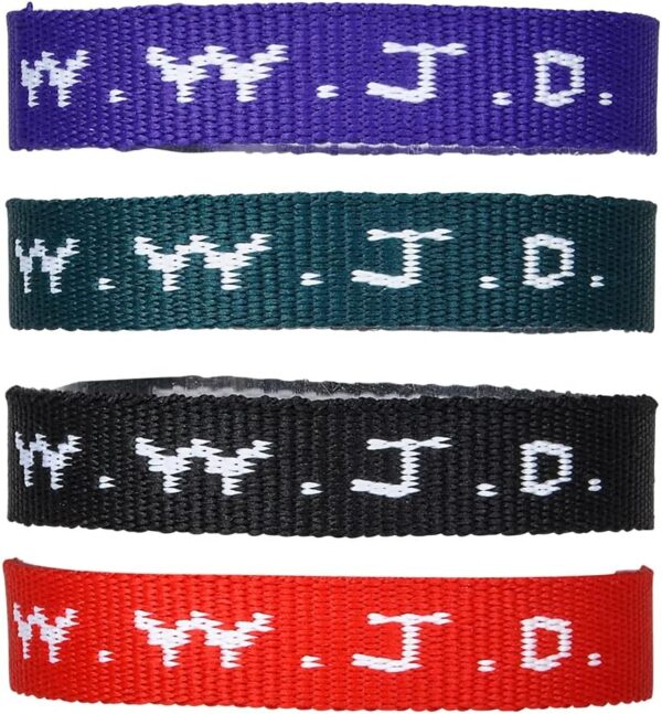 Rhode Island Novelty W.W.J.D. Webbing Bracelets, Twelve Per Order