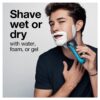 Braun Electric Series 3 Razor with Precision Trimmer, Rechargeable, Wet & Dry Foil Shaver for Men, Blue/Black, 4 Piece