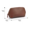 Genuine Leather Makeup Bag Cosmetic Pouch Travel Organizer Toiletry Clutch