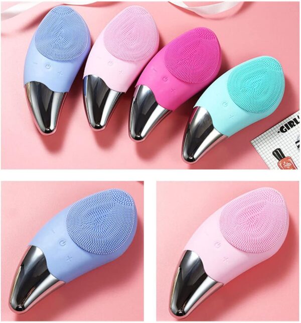 USB Rechargeable Silicone Facial Cleansing Brush, 6- Sonic Skin Care and Exfoliation, Achieve Better Skin Products Absorption - Red(Green)