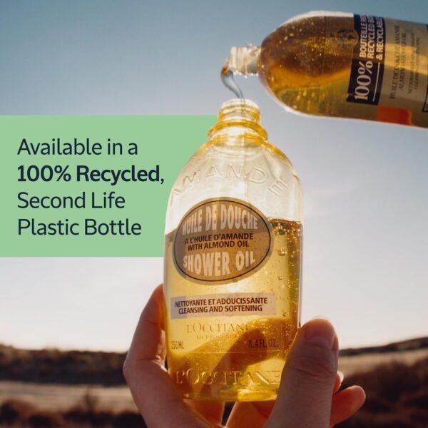 L'Occitane Cleansing & Softening Almond Shower Oil, Body Wash & Shaving Base Purifies & Smooths Without Drying Skin, Milky Lather, Nourishing Skincare