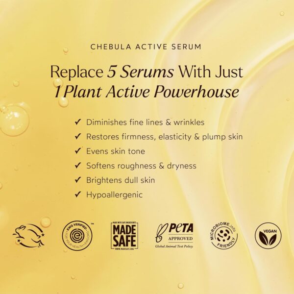 True Botanicals Chebula Active Serum | Optimizes Skins Collagen Levels | Anti-Aging Serum | Treats Fine Lines & Wrinkles | All Skin Types | Dermatologist Tested, All Natural, Vegan | 1 fl oz | 30 ml