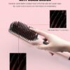 MEGAWISE Pro Ceramic Ionic Hair Straightener Brush for Home Salon | MCH Fast 20s Heating Tech with Auto-Off Safety | Anti-Scald with Universal Dual Voltage | Rotatable Power Cord