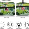 Beautiful Lotus Flowers Makeup Bag, Cosmetic Organizer Case Large Portable Capacity Make Up Bags Women Travel Toiletry Bags with Handle And Divider