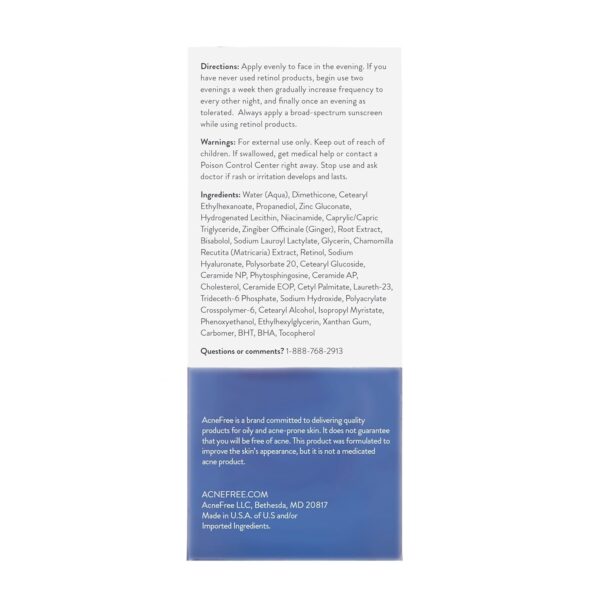 AcneFree Retinol Blemish Mark Resurfacing Serum with Hyaluronic Acid, and Niacinamide | Helps to Reduce the Appearance of Acne Marks | Redness Control | 1 Ounce