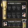 FADEKING® Professional Hair Clippers for Men - Cordless Hair Clippers, LCD Display Barber Clippers for Hair Cutting & Mens Grooming with Travel Case (Gold+Bronze)