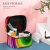 Rainbow Spiral Makeup Bag, Cosmetic Organizer Case Large Portable Capacity Make Up Bags Women Travel Toiletry Bags with Handle And Divider
