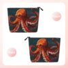 Linen Makeup Bag For Women, Waterproof Travel Cosmetic Organizer Lightweight Zipper Travel Toiletry Bag Organizer Animal Octopus Makeup Brushes Storage Bag