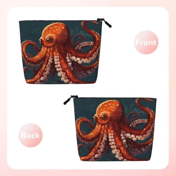 Linen Makeup Bag For Women, Waterproof Travel Cosmetic Organizer Lightweight Zipper Travel Toiletry Bag Organizer Animal Octopus Makeup Brushes Storage Bag