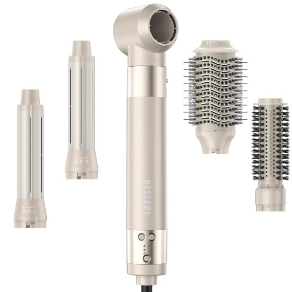 5-in-1 Hot Air Styler – 110,000 RPM Brush Blow Dryer with Auto Wrap Curlers, Fast Drying, Frizz-Free, No Heat Damage – Curl, Straighten, & Add Volume for Salon-Quality Hair