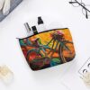 Colorful Bicycle Makeup Bag for Women Portable Travel Toiletry Pouch, PU Leather Cosmetic Bag with Zipper
