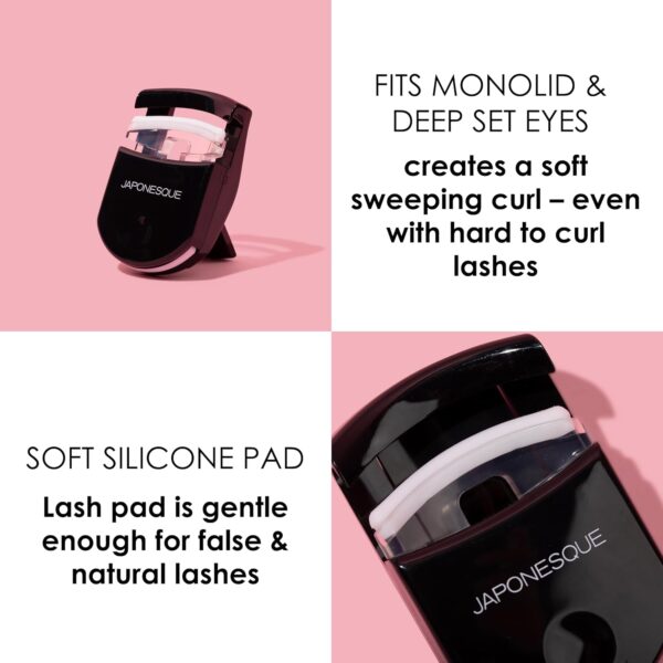 Japonesque Go Curl Travel Eyelash Curler, Perfect for On The Go Use, with Extra Soft, Gentle Lash Pad