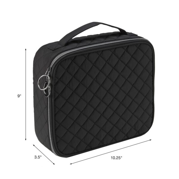Scünci by Conair Makeup Beauty Case, Makeup Train Case, Makeup Bag, Travel Organizer for Women, Black