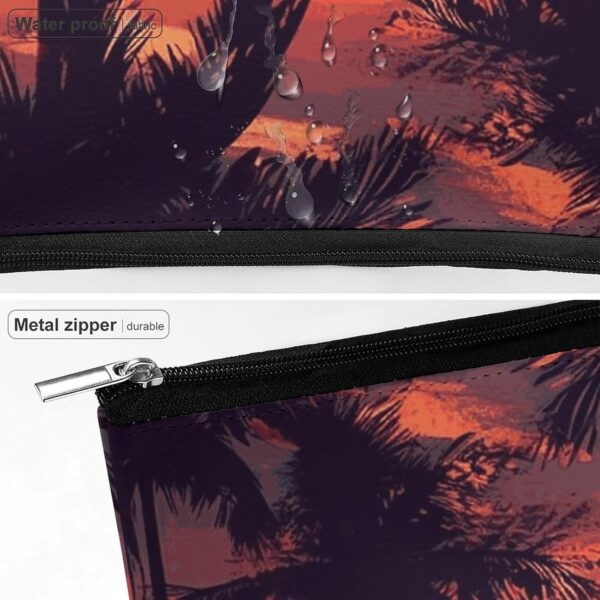 Makeup Bag for Women Cosmetic Bags Palm Tree Summer Sunset Travel Toiletry Bag Cute Zipper Make Up Bags Large Capacity Makeup Case Organizer Portable Makeup Pouch for Travelling Gift