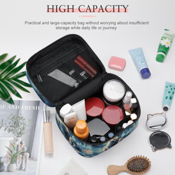 Two Polar Bears Makeup Bag, Cosmetic Organizer Case Large Portable Capacity Make Up Bags Women Travel Toiletry Bags with Handle And Divider