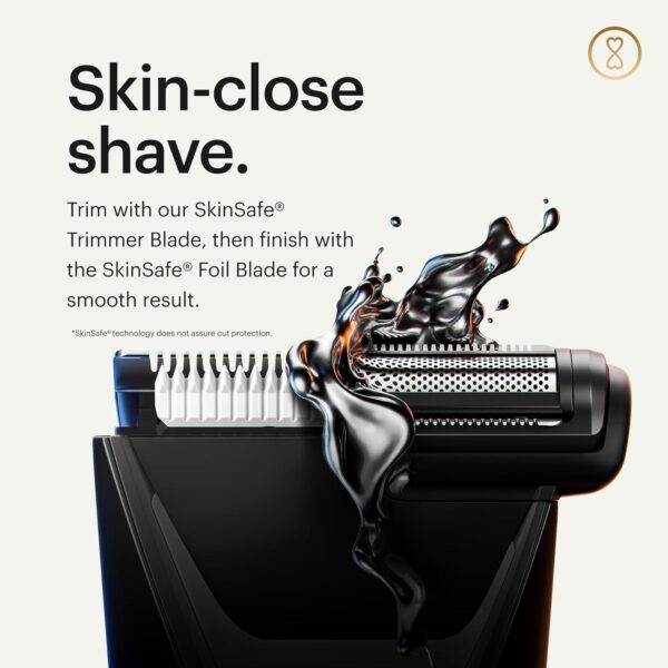 MANSCAPED® The Lawn Mower® 5.0 Ultra Groin & Body Hair Trimmer – Dual-Head SkinSafe® Trimmer & Foil Blades, Waterproof Wet/Dry Groomer, USB-C Rechargeable with Travel Case, Men’s Ball Shaver, Black