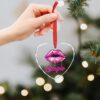 Scorpio Zodiac Birthday Pink Lips Christmas Ornament Glass Hanging Pendant Heart Crystal Christmas Trees Decoration