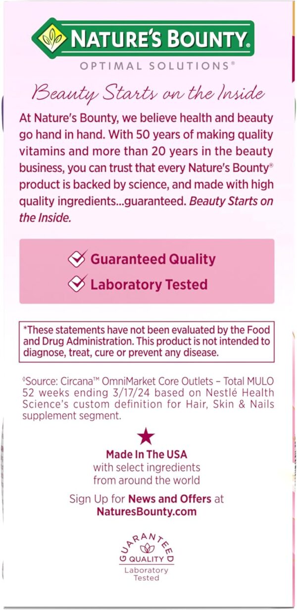 Nature's Bounty Optimal Solutions Ultra Collagen Booster for Healthy-Aging, Collagen Supplement, Resveratrol, Hyaluronic Acid – Collagen Capsules for Women, 48 Capsules