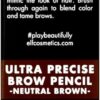 e.l.f. Ultra Precise Brow Pencil, Creamy, Micro-Slim, Precise, Defines, Creates Full, Natural-Looking Brows, Tames and Combs Brow Hair, Neutral Brown, 0.0017 Oz