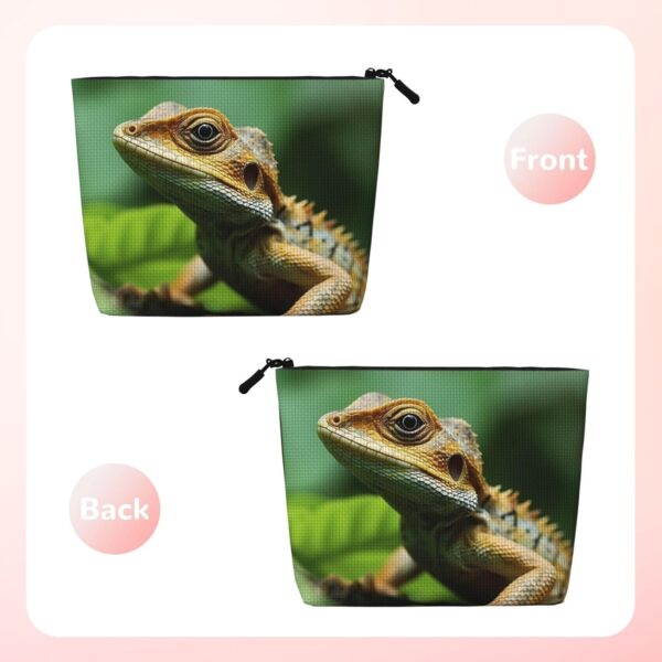 Linen Makeup Bag For Women, Waterproof Travel Cosmetic Organizer Lightweight Zipper Travel Toiletry Bag Organizer Animal Lizard Makeup Brushes Storage Bag