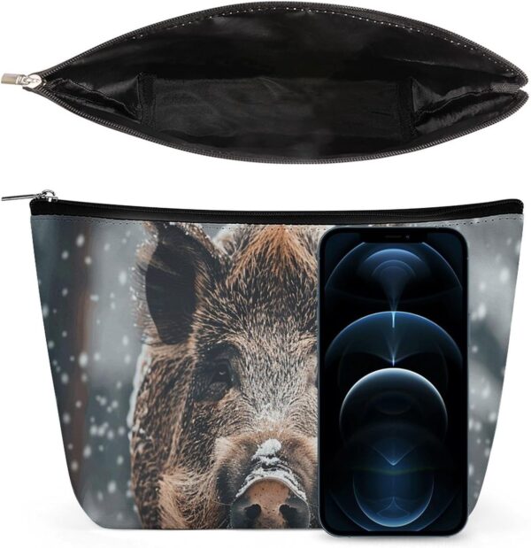 Toiletry Bag for Women Wild Boar Cosmetic Bag Portable Capacity Travel Makeup Bags with Zipper Lightweight Cute Beauty Makeup Organizer for Traveling, Accessories, Essentials